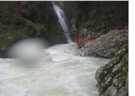 Picture of the danger.  If the waterfall looks like this, don't put on.