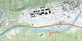 il guado è segnato con un trattino rosso